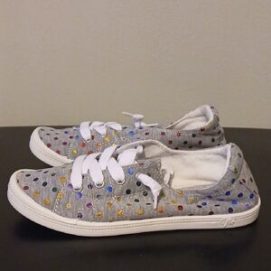 Jellypop Kids Sneakers - Gray with Multicolor Dots Size 4M